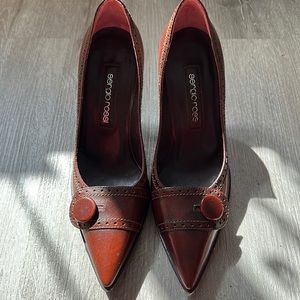 Sergio Rossi tanned pointed heel